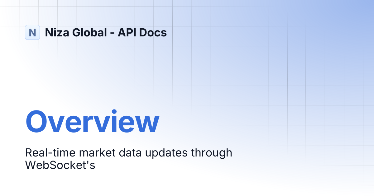 Overview | Niza Global - API Docs